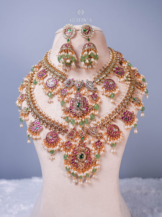 Double Layer Divya Guttapusalu Bridal Necklace Set