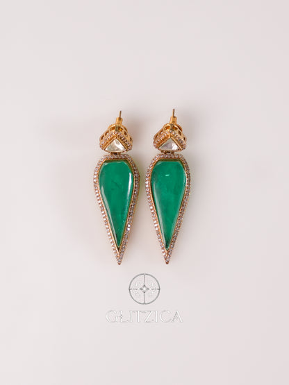 Drop Earrings Emmer Green Doublet Stone