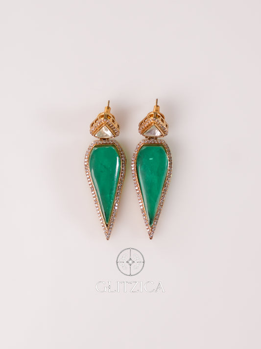 Drop Earrings Emmer Green Doublet Stone