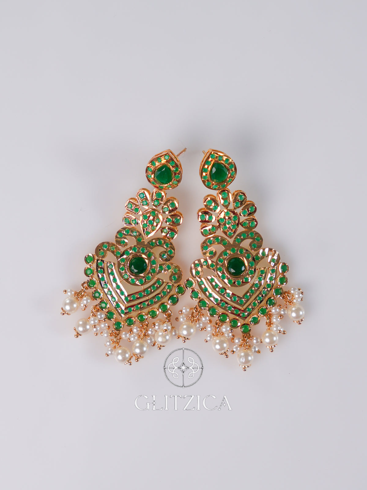 Green Jadau Jhumka