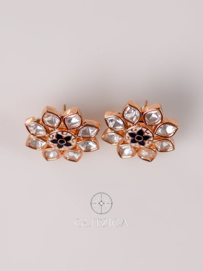 Floral Kundan Stud Earrings