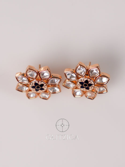 Floral Kundan Stud Earrings