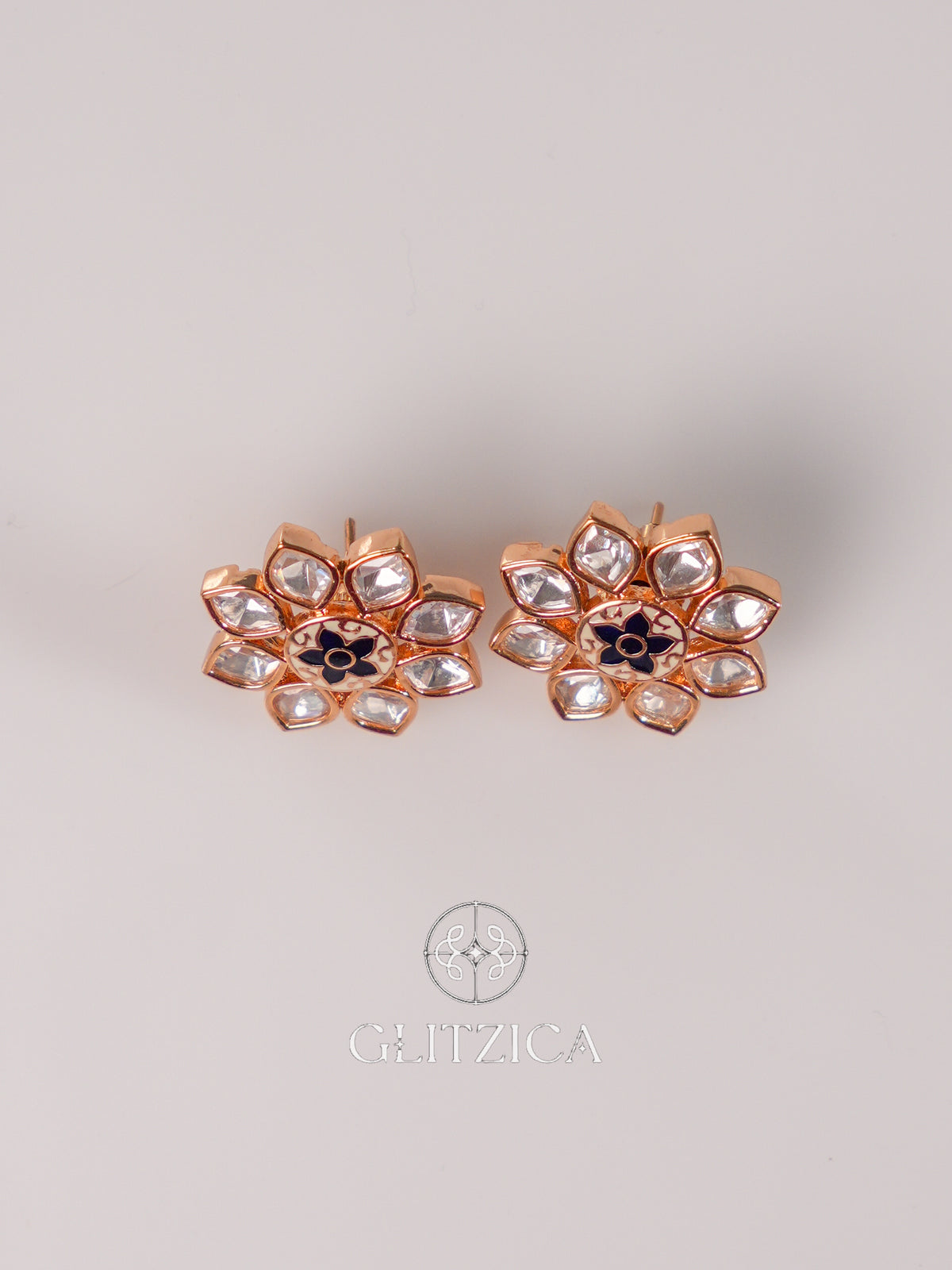 Floral Kundan Stud Earrings