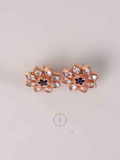 Floral Kundan Stud Earrings