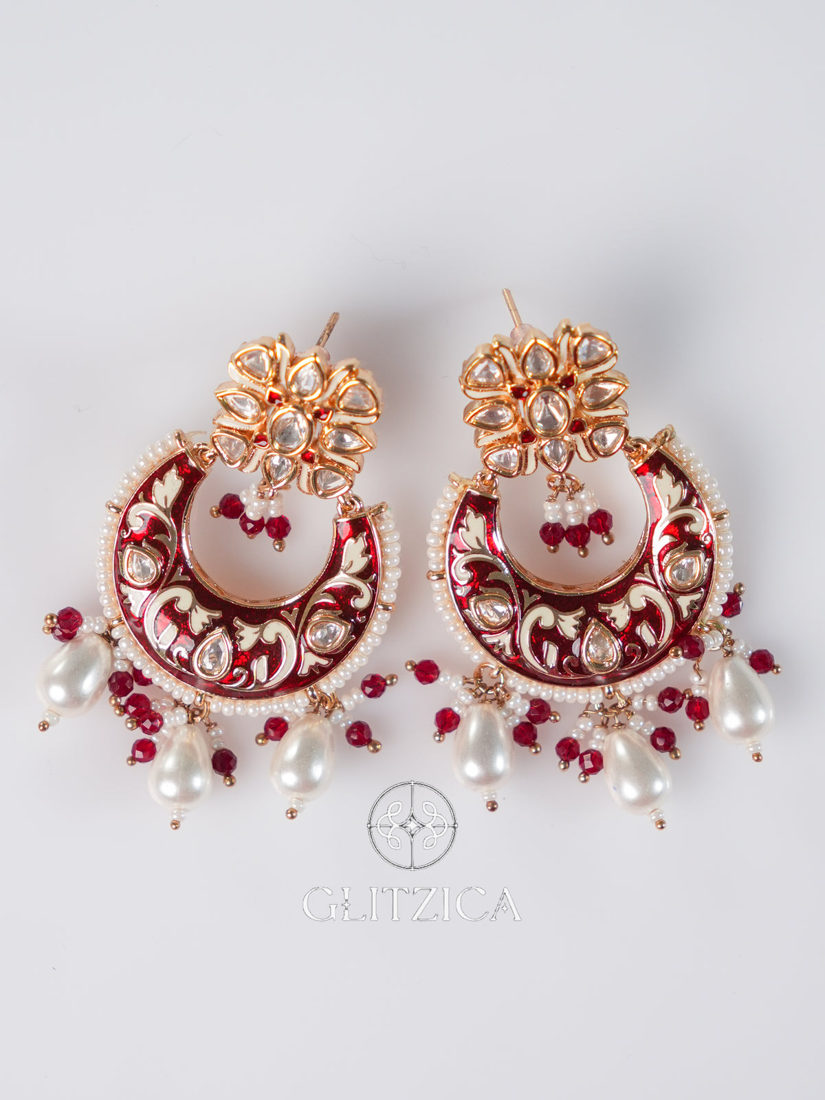 Meenakari Polki Earrings