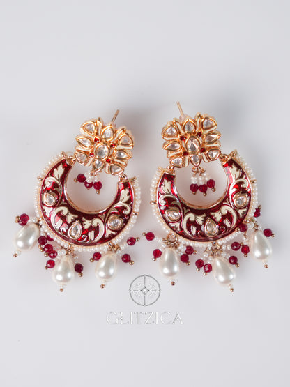 Meenakari Polki Earrings