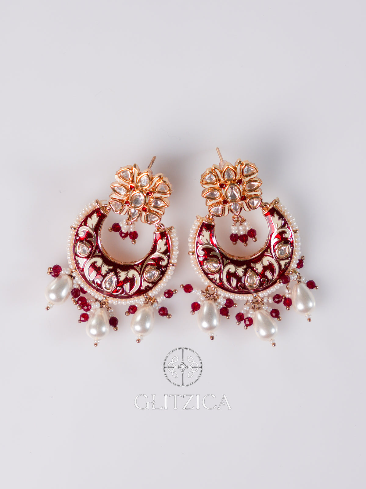 Meenakari Polki Earrings