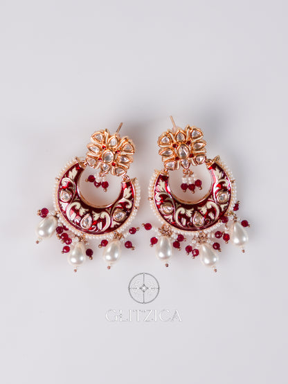 Meenakari Polki Earrings