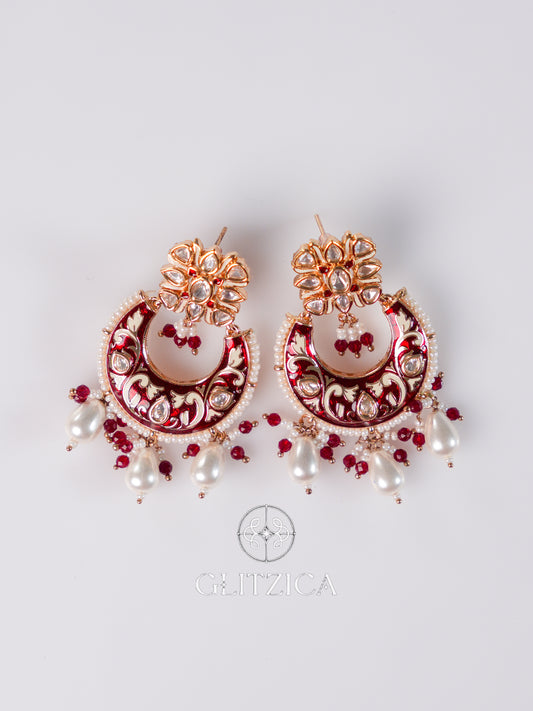 Meenakari Polki Earrings