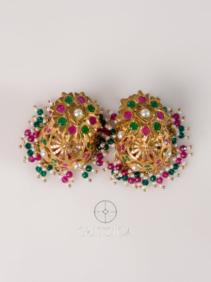Multicolor Meenakari Jhumka Earrings
