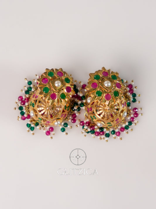 Multicolor Meenakari Jhumka Earrings