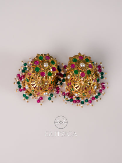 Multicolor Meenakari Jhumka Earrings