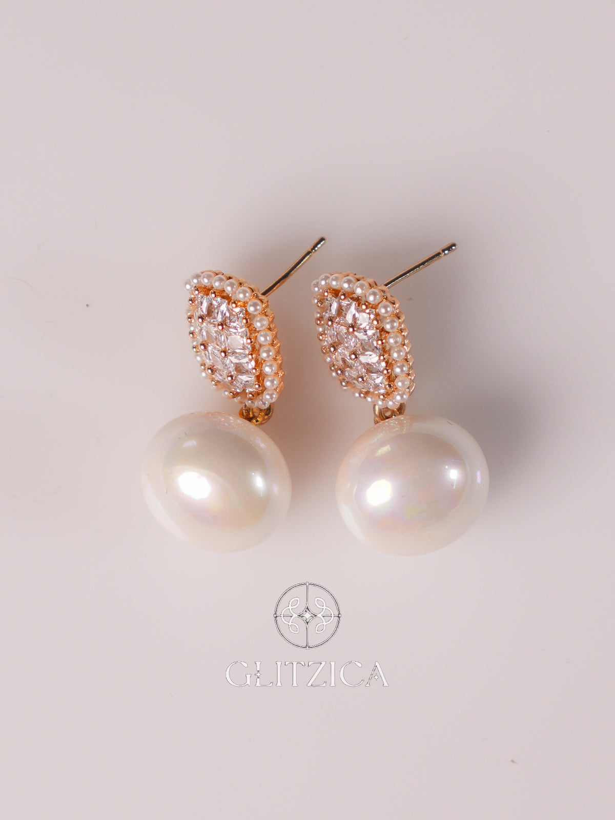Pearl Drop Stud Earrings
