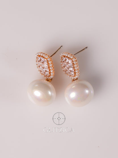 Pearl Drop Stud Earrings