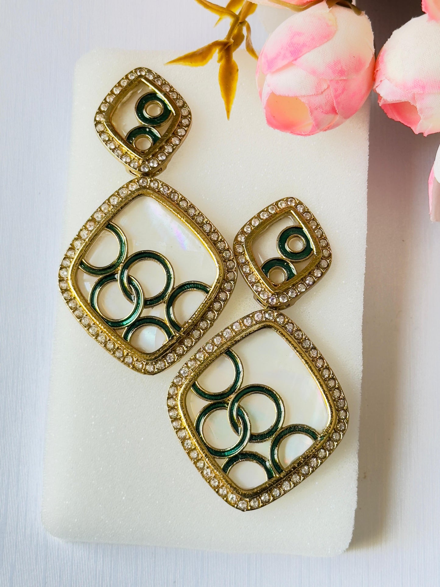 Interlocking Circles Statement Earrings