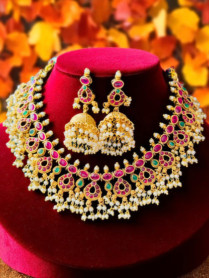 Sridevi Antique Necklace Set