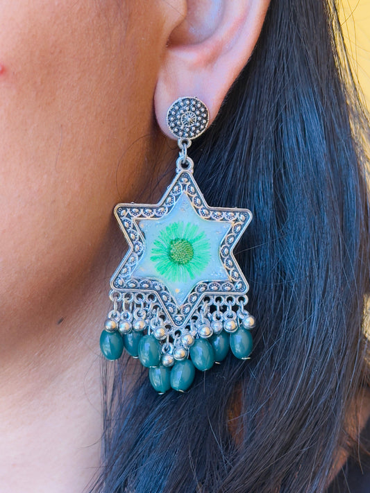 Star Shaped Resin Jhumkas