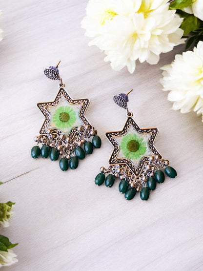 Star Shaped Resin Jhumkas