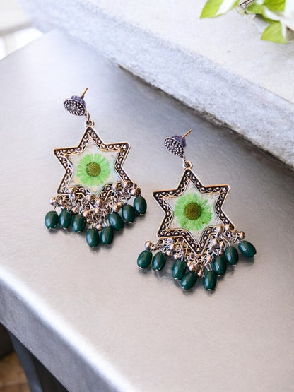 Star Shaped Resin Jhumkas