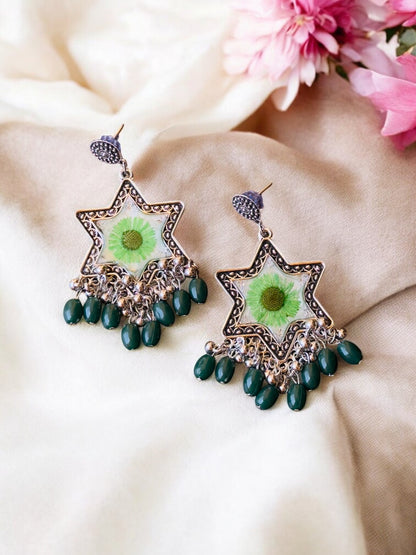 Star Shaped Resin Jhumkas