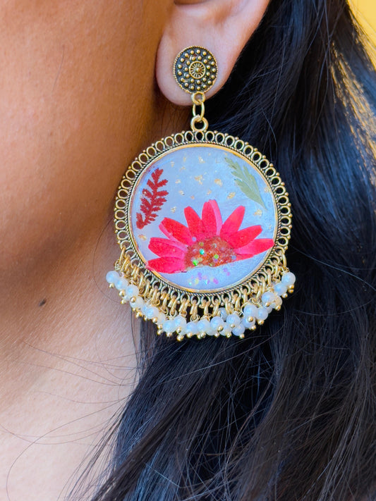 Red Resin Jhumkas