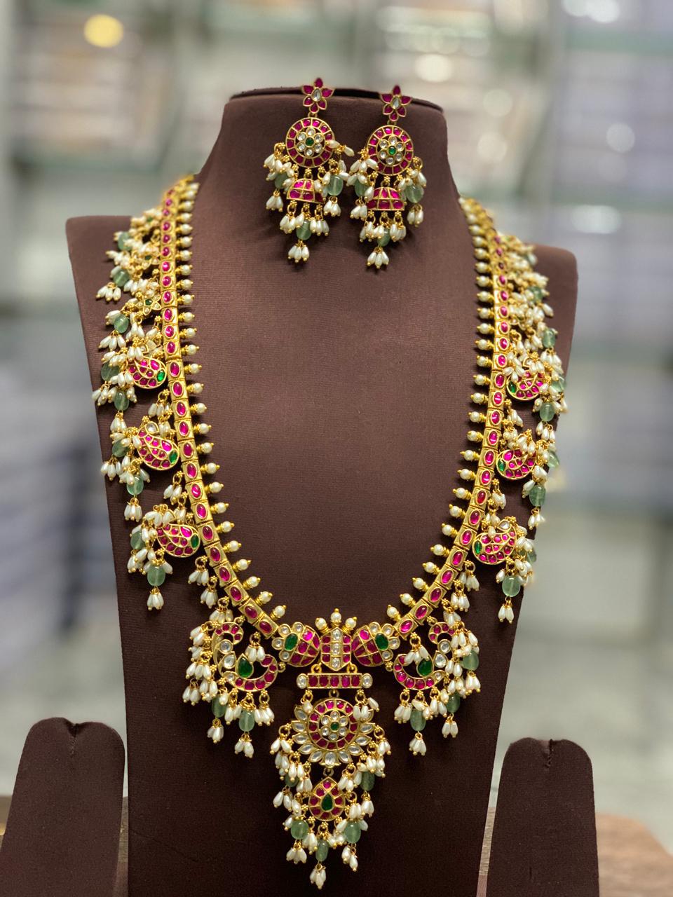 Long Vrinda Jadau Necklace Set