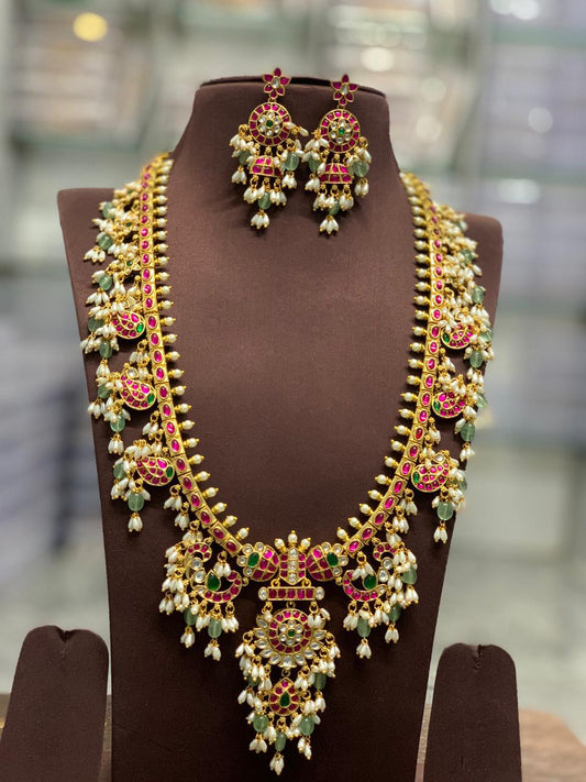 Long Vrinda Jadau Necklace Set