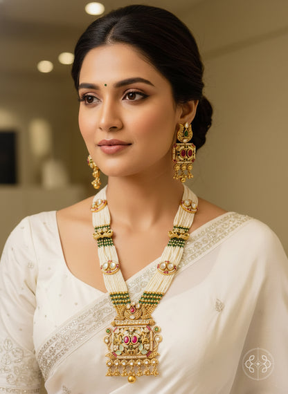 Deepika Meenakari Antique Long Necklace Set