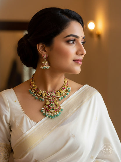 Padmavati Jadau Antique Necklace set