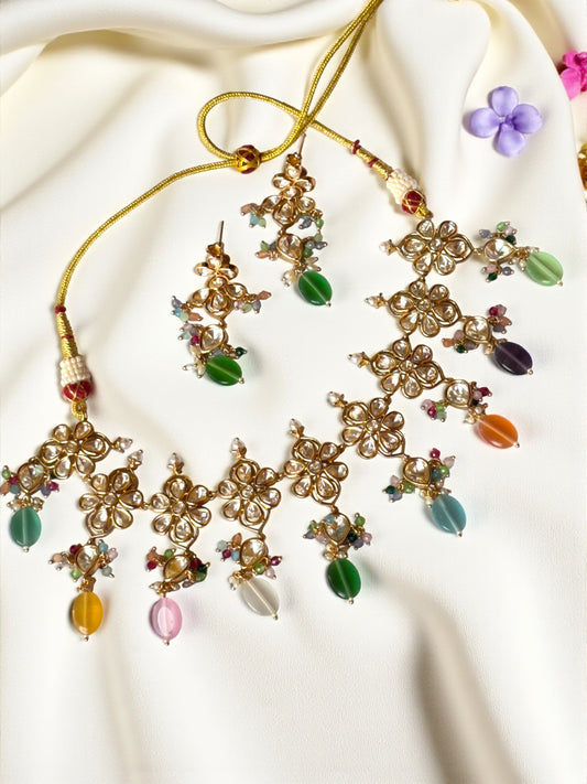 Rangini Navratna Fusion Necklace Set