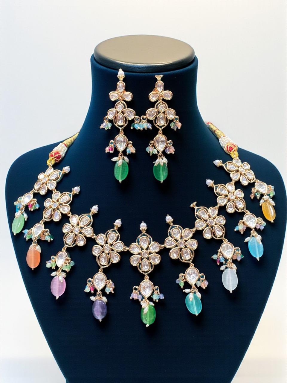 Rangini Navratna Fusion Necklace Set