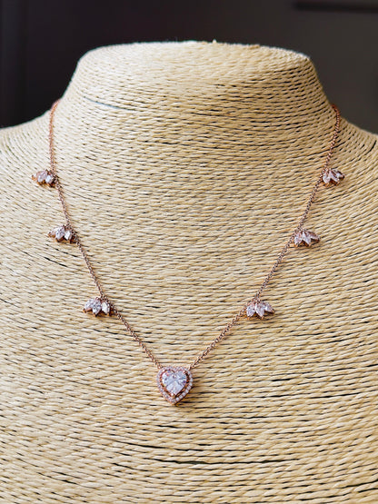 Heart Charm CZ Necklace