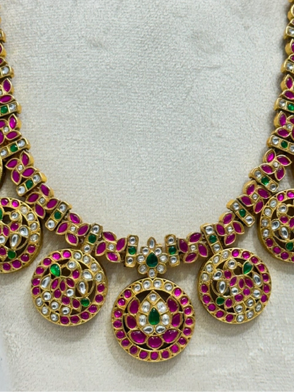 Anvitha Jadau Bottumala Haram Necklace Set
