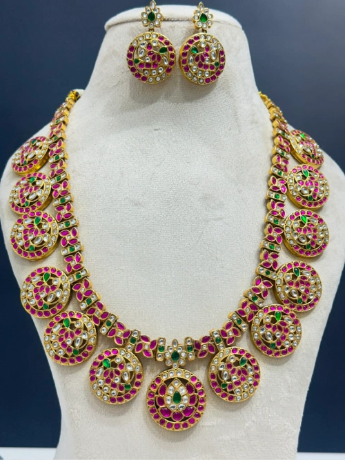 Anvitha Jadau Bottumala Haram Necklace Set