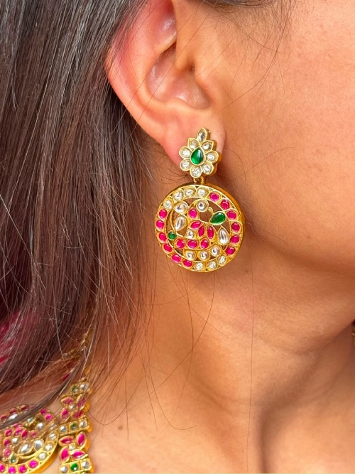 Anvitha Jadau Bottumala Haram Necklace Set