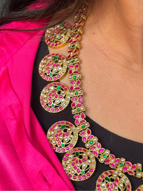 Anvitha Jadau Bottumala Haram Necklace Set
