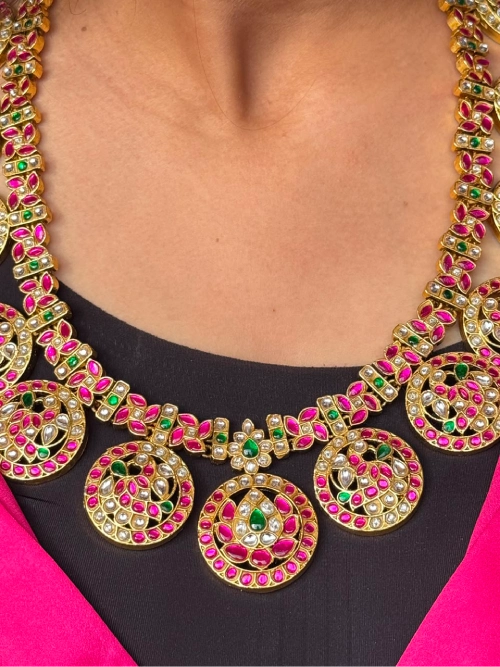 Anvitha Jadau Bottumala Haram Necklace Set