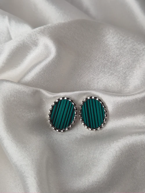 Rhodium-Plated Mother of Pearl Earrings