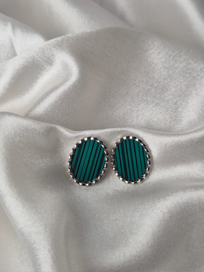 Rhodium-Plated Mother of Pearl Earrings