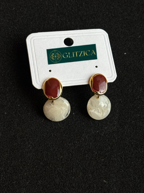 Ruby Pearl Harmony 18K Gold Plated Mother of Pearl Drop Earrings
