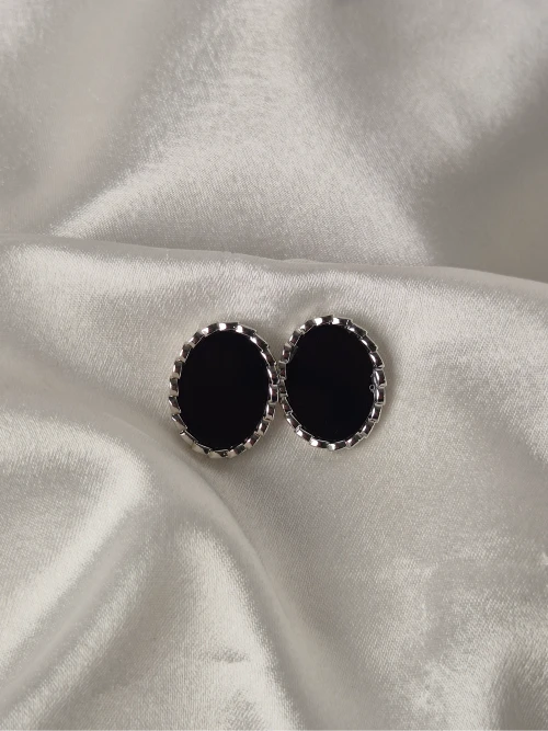Rhodium-Plated Mother of Pearl Earrings
