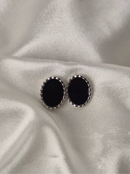 Rhodium-Plated Mother of Pearl Earrings