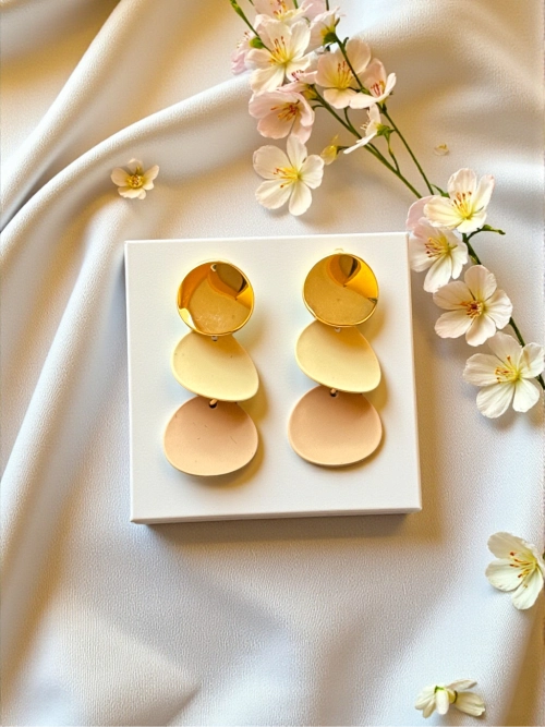 18K Gold Plated Ivory Wave Earrings