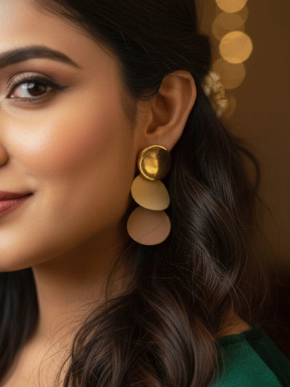 18K Gold Plated Ivory Wave Earrings