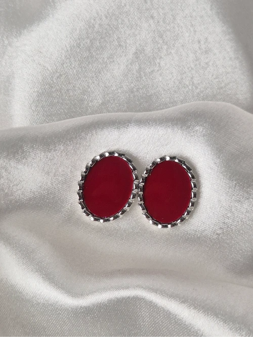 Rhodium-Plated Mother of Pearl Earrings