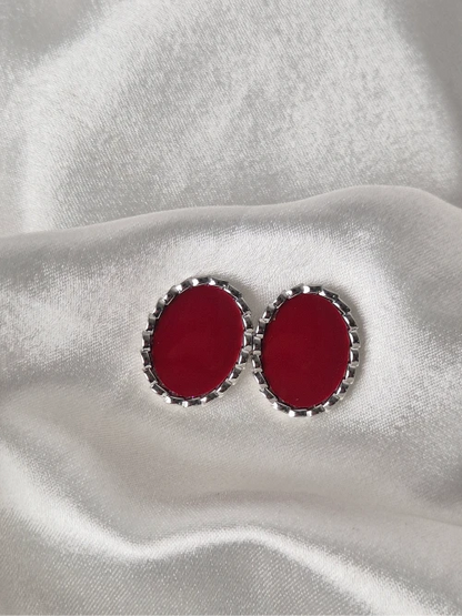 Rhodium-Plated Mother of Pearl Earrings