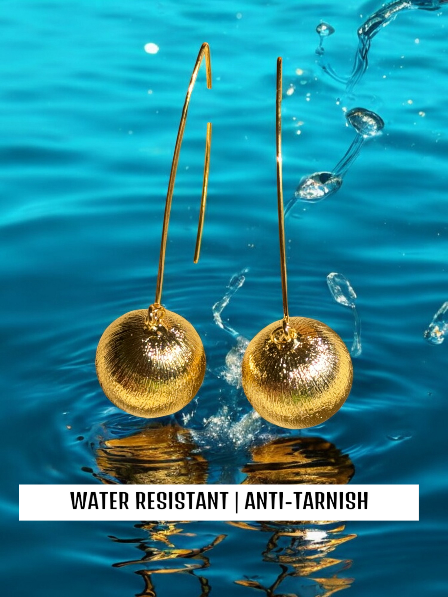 Gold-Plated Ball Drop Earrings