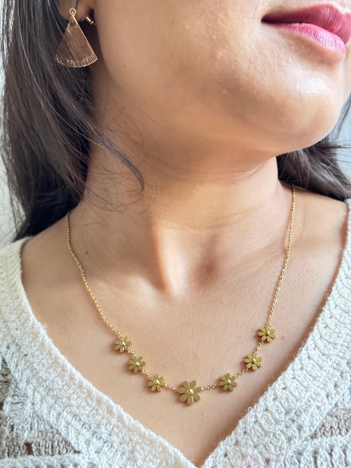 18K Gold-Plated  Daisy Flower Necklace