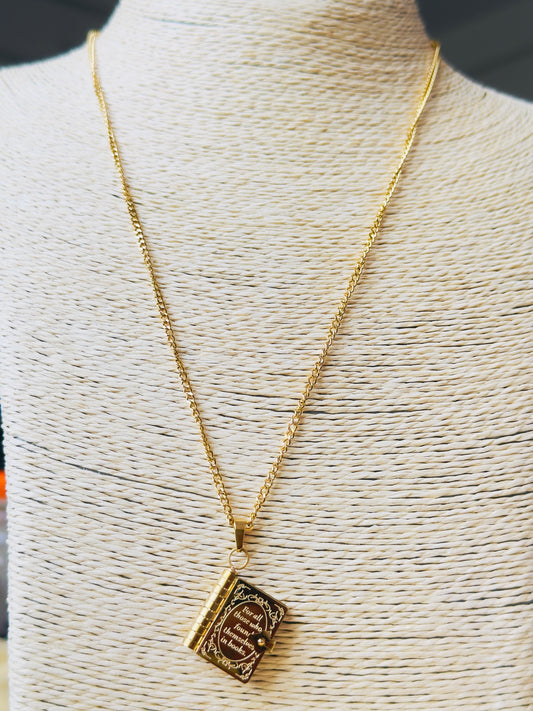 Book Necklace With 18K Gold-plating