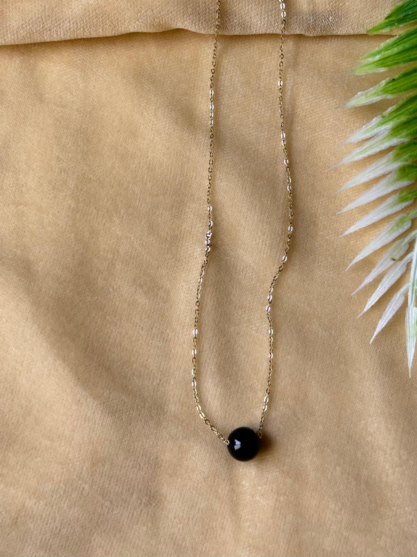 Black Ball  Pendant Necklace